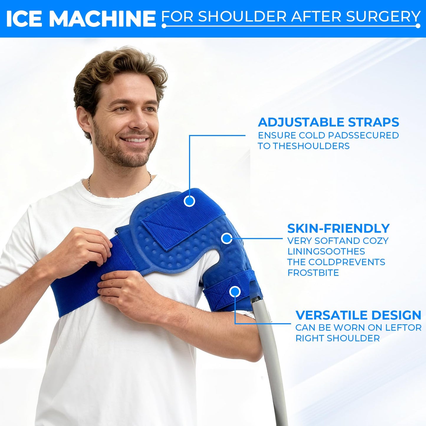 EONIX Cold Therapy Machine with Programmable Timer,Compact and Portable Ice Machine for Shoulder After Surgery,Cryotherapy Pain Relief w/Compression Pad for Shoulder,Hip,Ankle and Foot