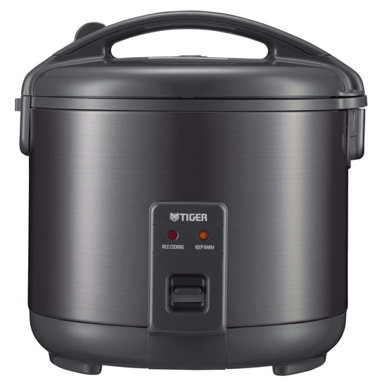 Tiger JNP-S18U-KY 10 Cup Capacity White Rice Cooker with Non-Stick Inner Pot, Retractable Power Cord, and Keep Warm up to 12 hours (Obsidian Black)
