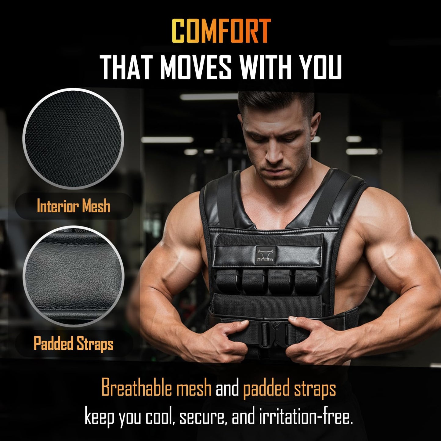 BoAction Vestly Pro – Adjustable Leather Weighted Vest for Men with Wrist & Ankle Weights (Up to 35 lb) – Premium Durable & Breathable Vest for Strength Training, Running, Cardio & Endurance