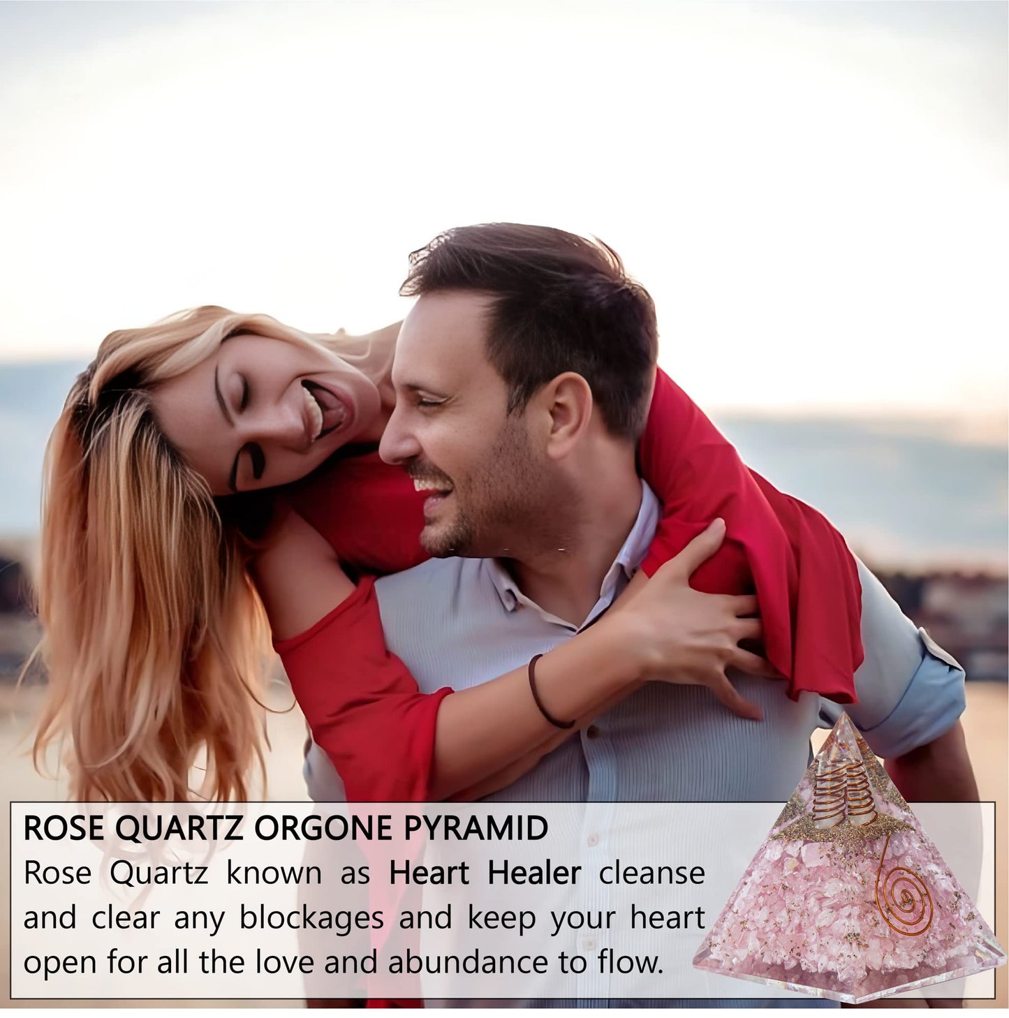 Rose Quartz Orgone Pyramid for Peace, Calm & Unconditional Love, Confidence & Protection | Orgonite pyramids with Copper Coil and Crystal Quartz for Chakra Protection