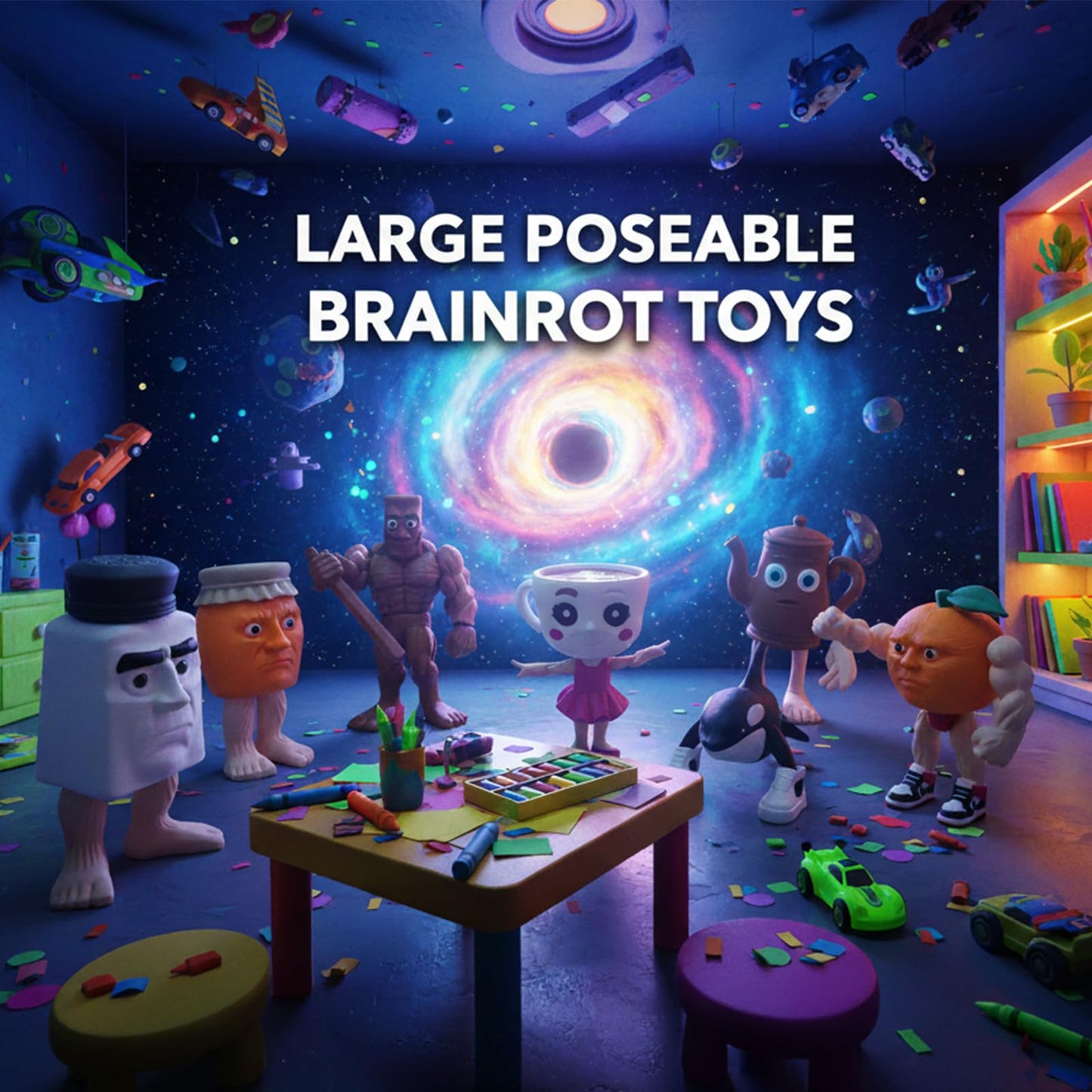 Sarcidery Brainrot Toys,Large Poseable Original Italian Brainrot Toys,Tung Tung Tung Sahur Desk Decor,Steal a Brainrot Toys, Collecting & Parent‑Child Playtime Gifts（7Pcs 2）