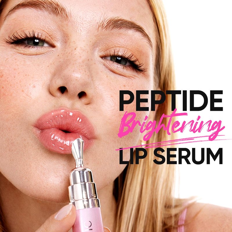 SKINTIFIC Peptide Brightening Lip Serum, Hydrating & Plumping Tinted Lip Gloss, Moisturizing Lip Balm with Polypeptides & Squalane for Glossy Sheer, Smooth Lips