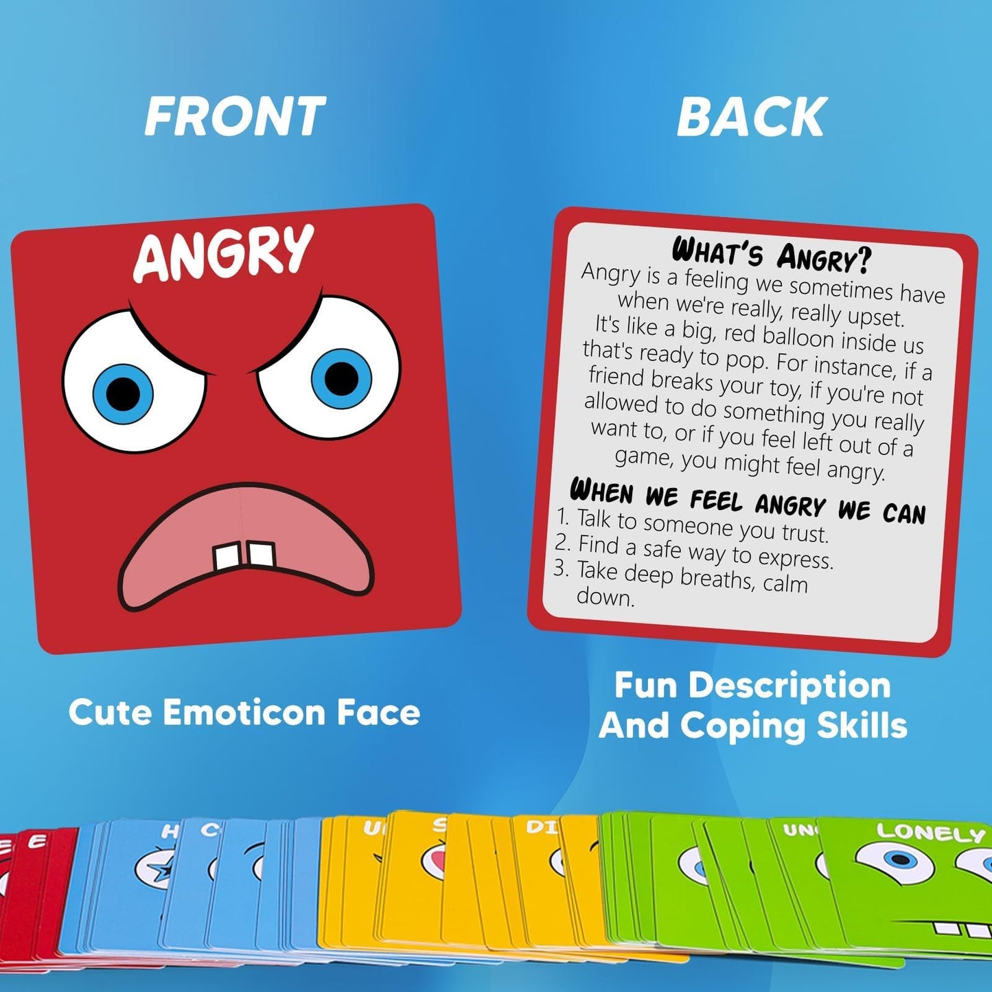 Garybank Feelings Cube Game for Kids Social Emotional Learning, W/56 Emotion Cards, Autism Speech Therapy Materials & Activities, School Counselor Office Must Haves, Feeling Toy for Kids