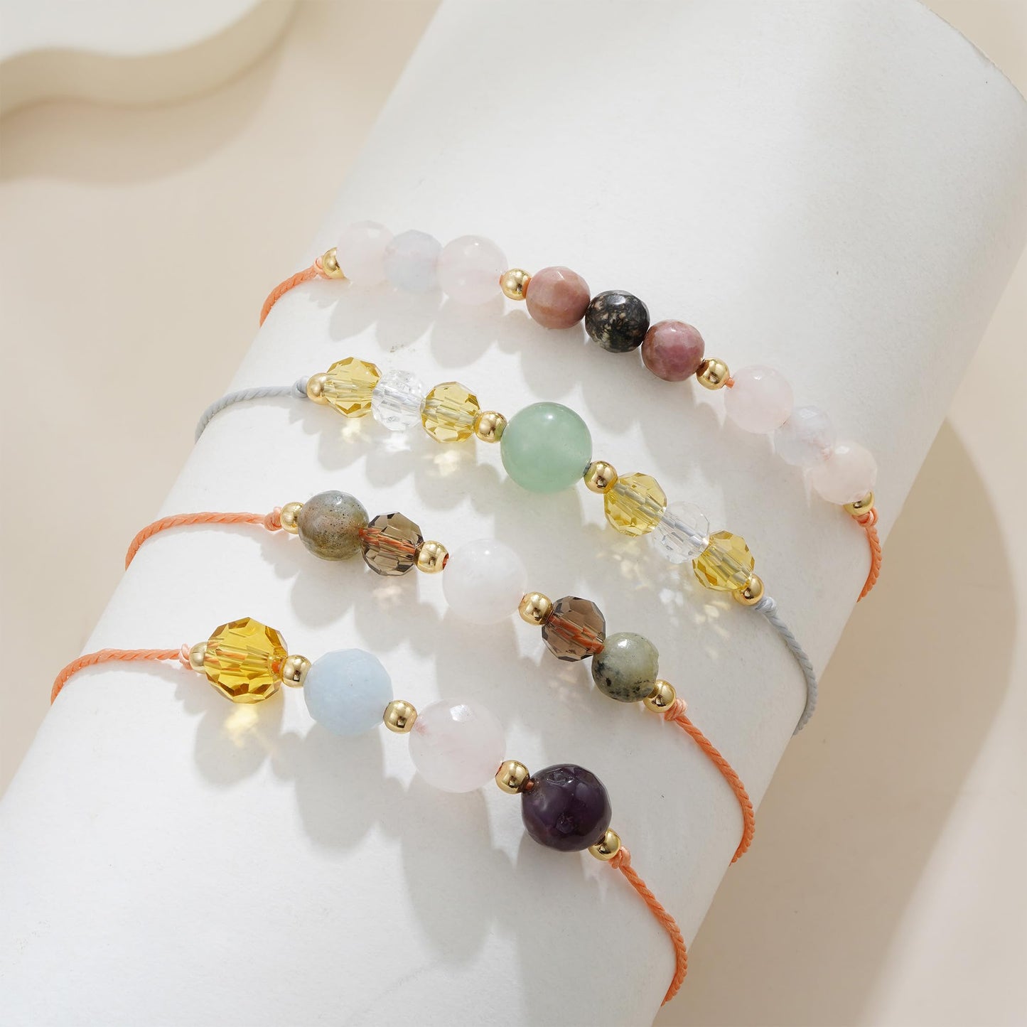 Fezodo Anxiety Relief Bracelet for Women Men, Stress And Anxiety Reliefs Healing Crystal Gemstone Natural Stone Beaded Bracelets Christmas Valentines day Birthday Gift for Women men
