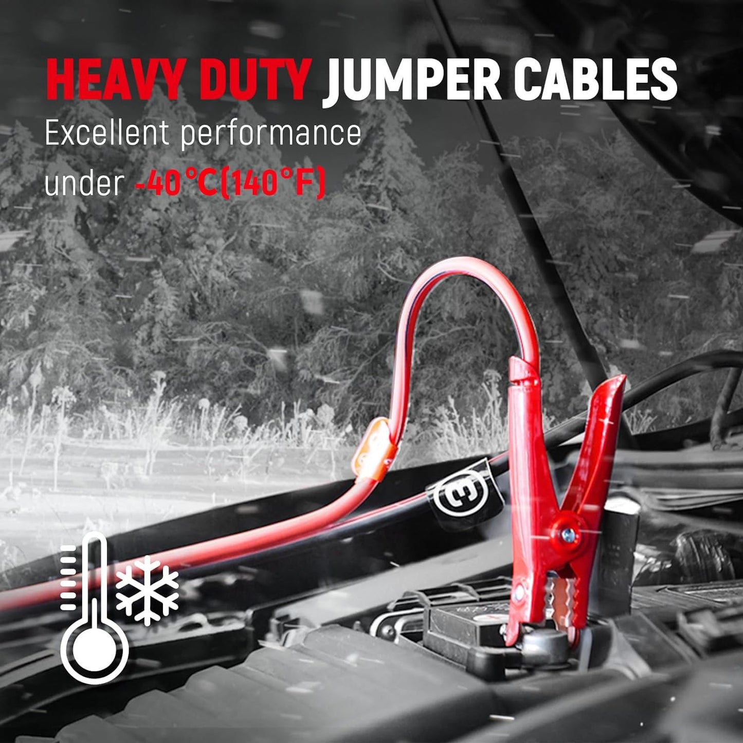 TOPDC 4 Gauge 25 Feet Jumper Cables for Car, SUV and Trucks Battery, Heavy Duty Automotive Booster Cables for Jump Starting Dead or Weak Batteries with Carry Bag, (TD-P0425)