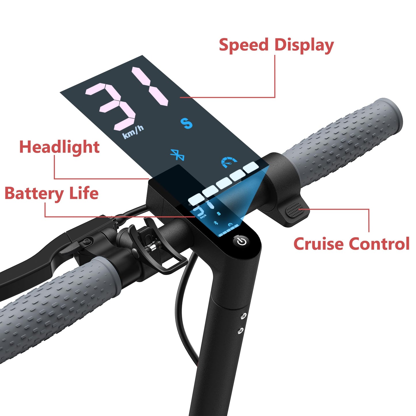MAXSHOT Electric Scooter for Adults, 8.5/10/14" Tires, 19/22Mph, 350W/500W Motor, 21-28 Miles Range, Folding E-Scooter with Dual Suspension,APP Control