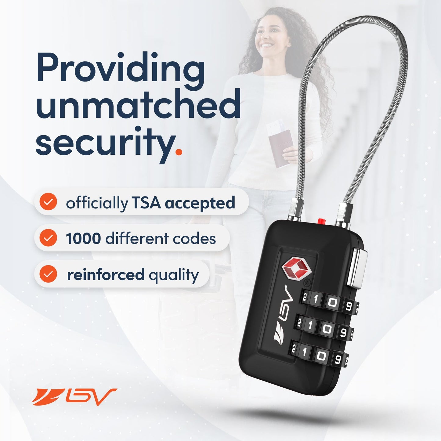 TSA Accepted Luggage Travel Lock, Set-Your-Own Combination Lock for School Gym Locker, Luggage Suitcase Baggage Locks, Filing Cabinets, Toolbox, Case (Black, 2 Pack)