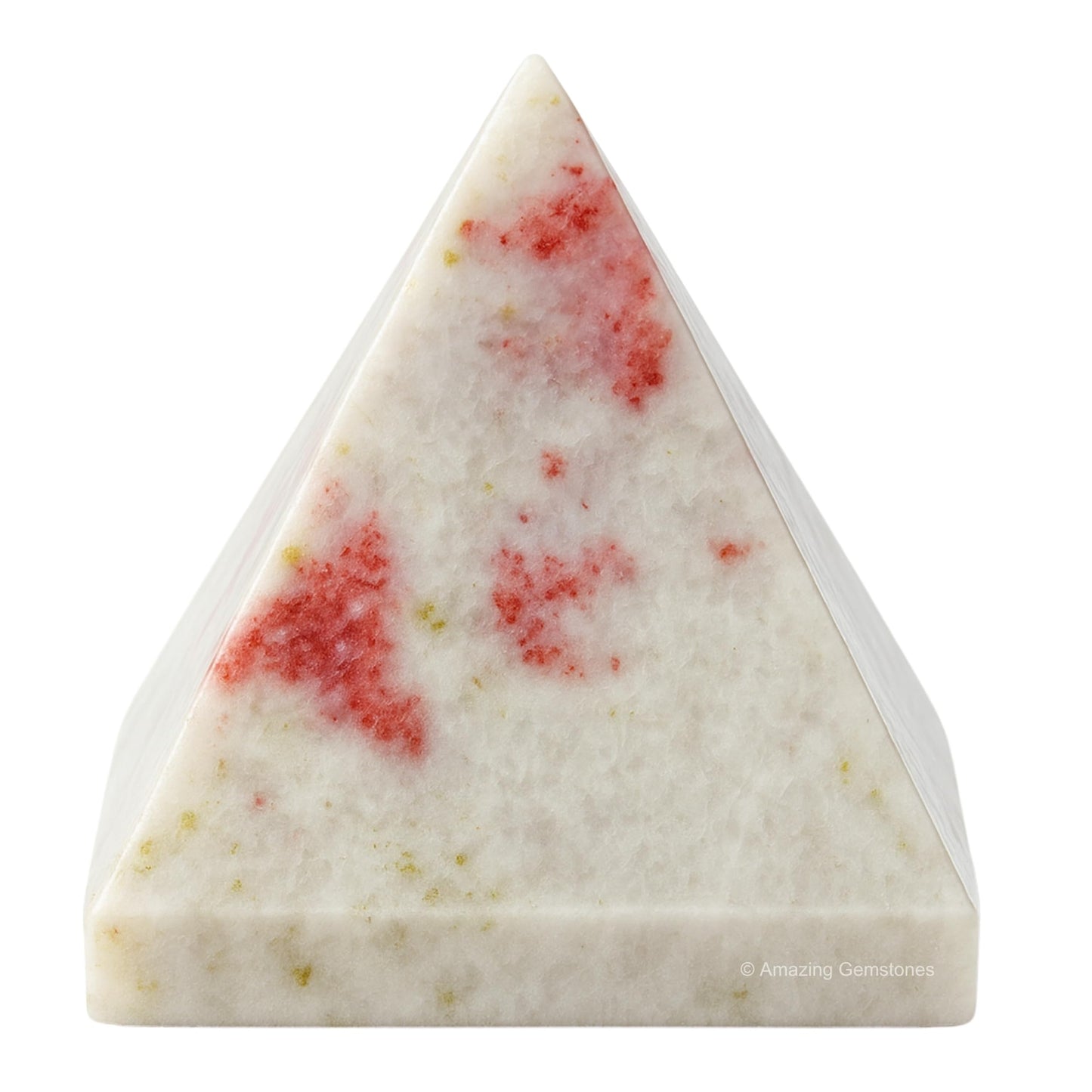 Amazing Gemstone Cinnabarite Pyramid Crystal Healing Stones - 1.5" Great Pyramid Figurine of Natural Stone Pyramid for Meditation, Reiki, Chakra Balancing and Crystal Pyramids Grid