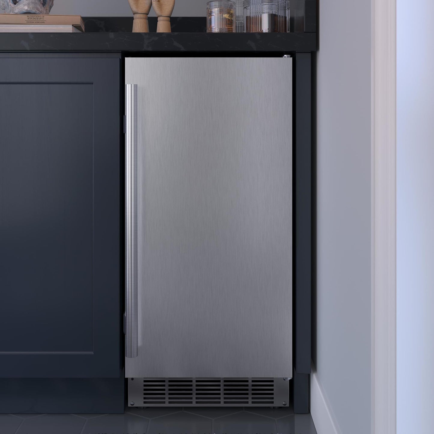 EdgeStar IB250 15 Inch Wide 20 Lbs. Capacity Free Standing and Undercounter Ice Maker with 25 Lbs. Daily Ice Production - Stainless Steel