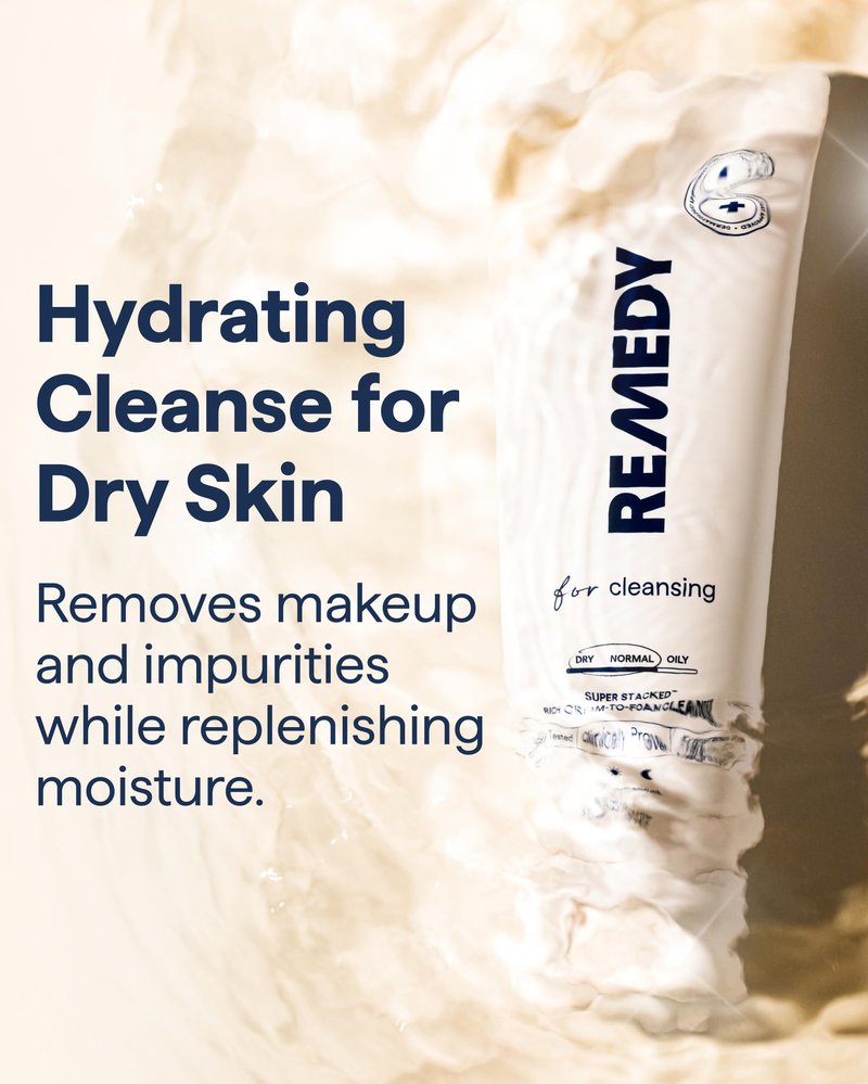 Remedy Cream-to-Foam Cleanser - Hydrating Face Wash with Ceramides, Hyaluronic Acid and Glycerin - Fragrance Free & Eczema Seal Certified - by Dermatologist Dr Shah | 5 fl. Oz