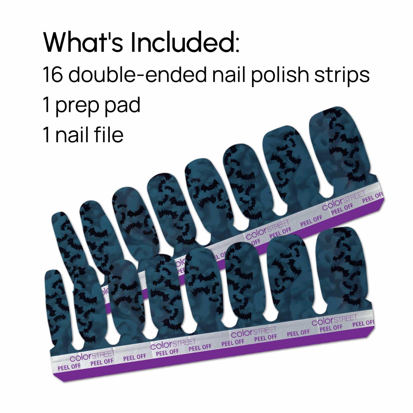 Color Street - Once Bitten Nail Polish Strips - Real Nail Polish Stickers for Costume, Cosplay, Party & Festival Looks - 16 Double-Ended Strips