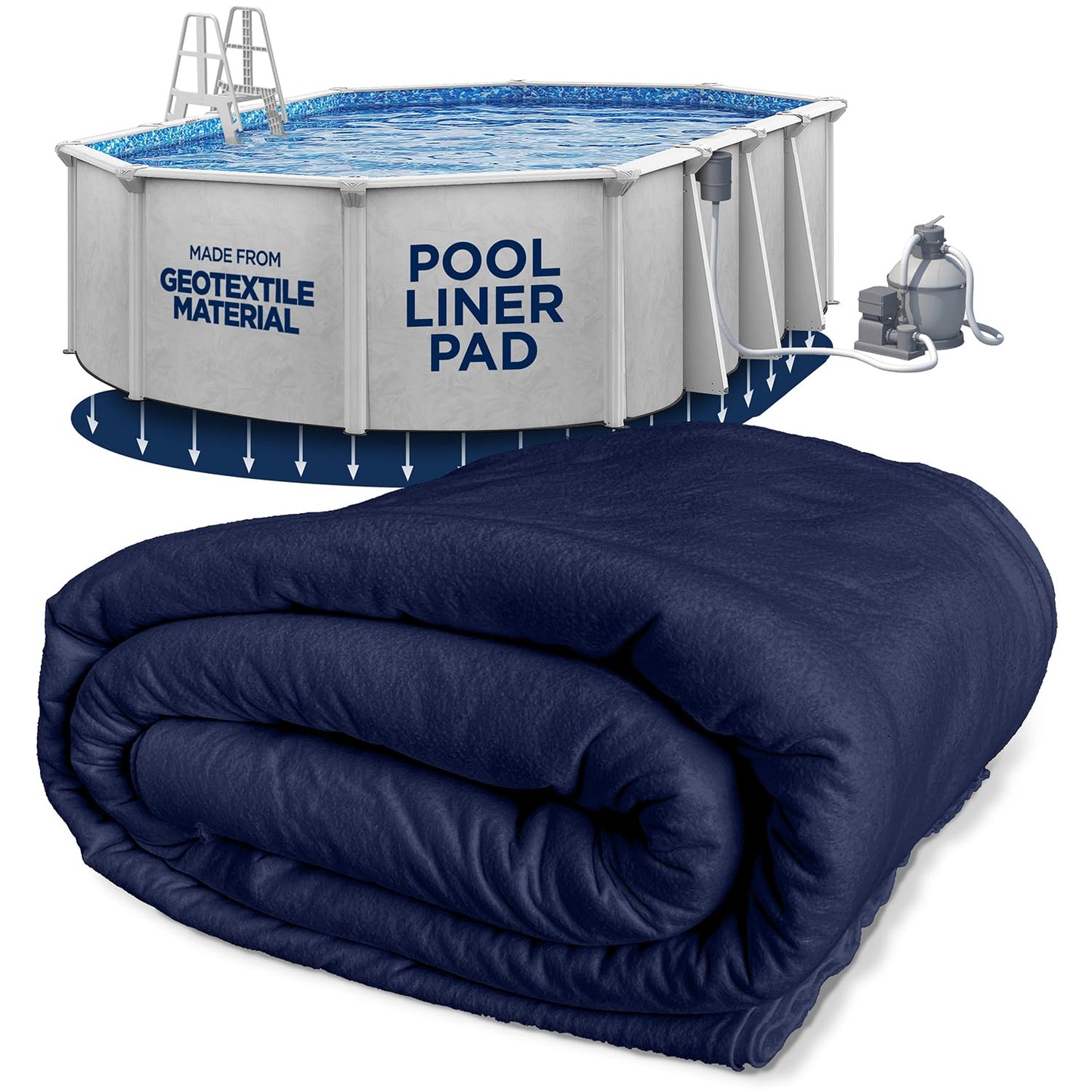Shop Square 12-Foot-by-24-Foot Oval Pool Liner Pad for Above Ground Pools - Under Pool Padding, Above Ground Pool Pad Oval, Puncture Protection, Extend Liner Life, Durable Geotextile Material
