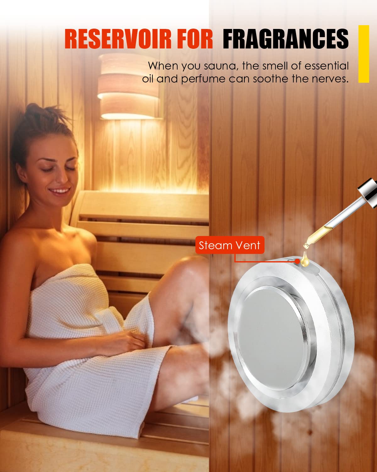 CGOLDENWALL 10.5KW Commercial Self-Draining Steam Generator Shower System Home Steam Bath Spa Generator 30 min to 12 Hours Auto Drain 95-131℉ for Suitable Space Heating 10.5 m³/371 Cubic feet (10.5KW)