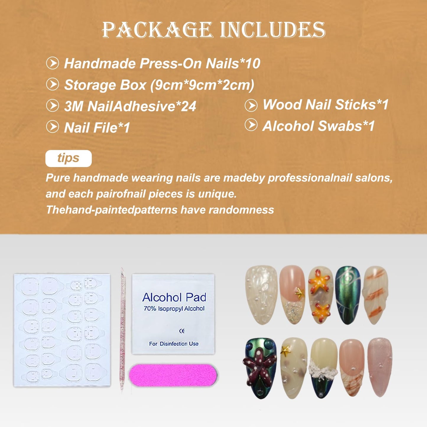 Handmade Press on Nails Wine Red Gradient,French Tip 3D Flower & Pearl Designs,Full Cover Medium Almond Fake Nails,Multi-Layer Gel Acrylic Stick on Nails for Women (10pcs) M SIZE