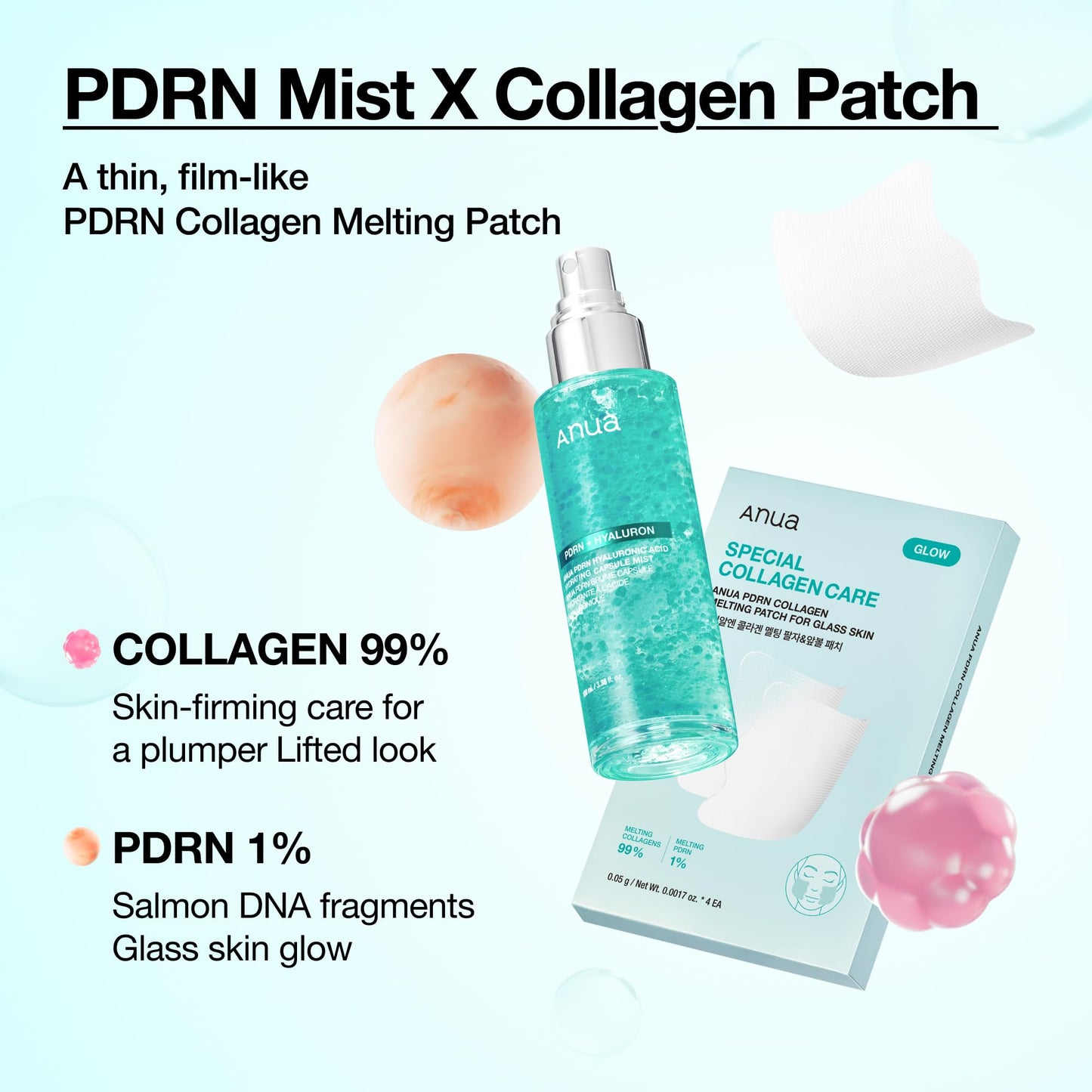 Anua Salmon DNA PDRN Collagen Melting Patch for Glass skin, Smile Line Patches, Wrinkle Patches, Melting Thin Collagen Patch, Firming for Fine Lines, Glow, Hydrating, Korean Skincare, 2 Pairs x 4EA