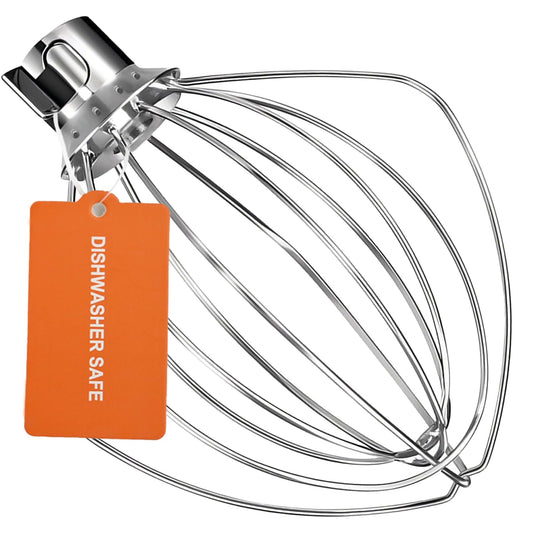 NewlyArt Dishwasher Safe Whisk Attachment for KitchenAid 4.5 5 Qt Tilt-Head Stand Mixer, Stainless Steel 6 Wire Whip Fits Kitchen Aid Stand Mixer Accessories Attachments Replacement Parts