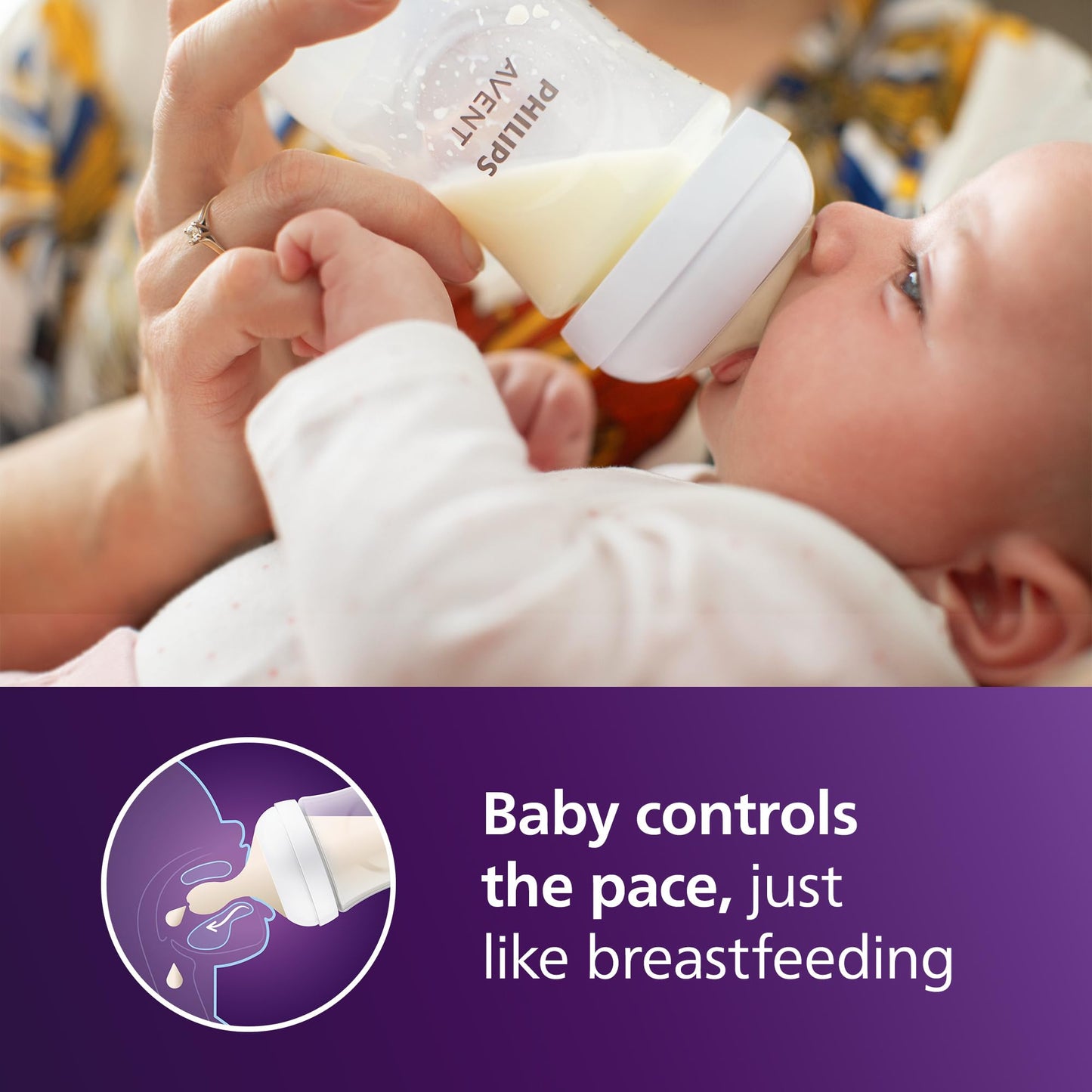 Philips Avent Natural Baby Bottles with Natural Response Nipples (Medium Flow, Flow 3), 9oz, 2-Pack, SCY903/02