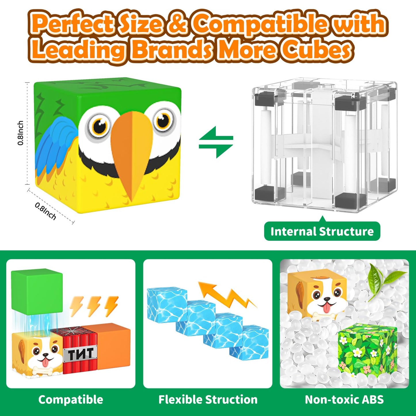 Matchtiles Magnetic Blocks with Animals, Magnetic Building Blocks Magnet Cube Toys Stacking, Build Forest World Set, STEM Montessori Sensory Toys for Gifts (100 Forest Animals)