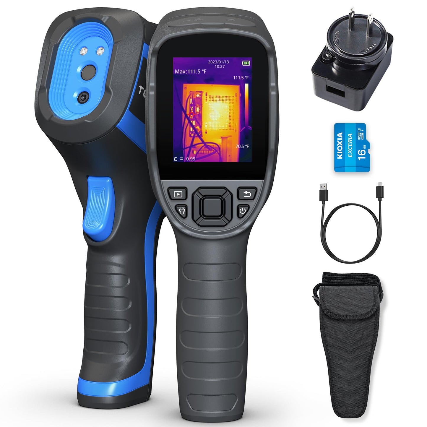 TOPDON TC005 256 x 192 IR High Resolution Dual-Camera Thermal Imaging Camera with 12-Hour Battery Life and 2MP Visual Light Camera, -4°F~1022°F Handheld Infrared Thermal Imager with PC 2D/3D Analysis