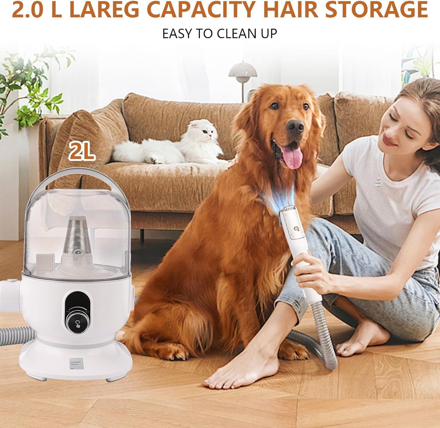 AsyPets Pet Grooming Vacuum,Pet Grooming Kit & Vacuum Suction 99% Pet Hair,Dog Vacuum for Shedding Grooming,Pet Grooming Vacuum for Dogs&Cats,5 in-1 Pet Grooming Kit,Dog Hair Remover