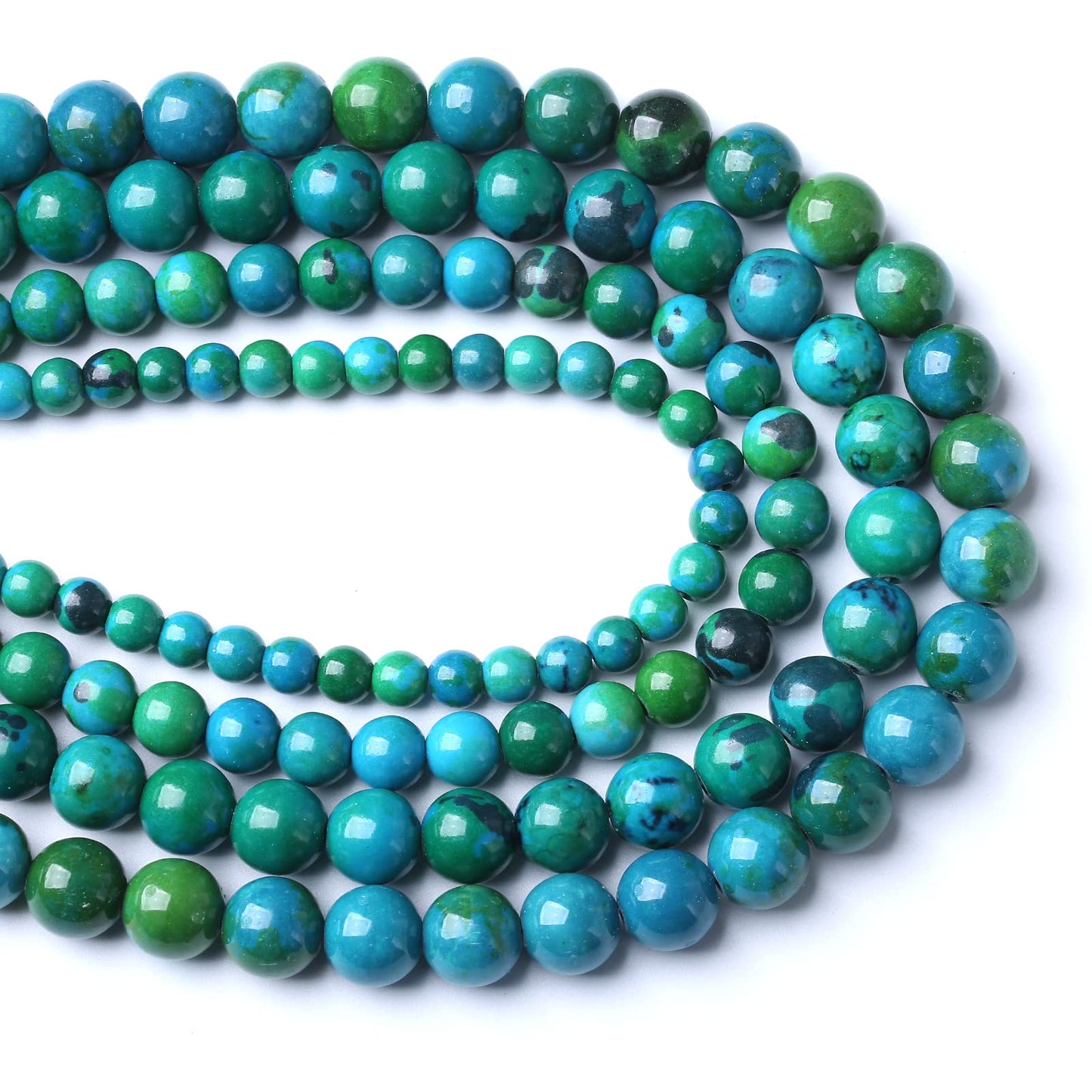 60PCS 6mm Natural Stone Beads Phoenix Chrysocolla Round Loose Gemstone Beads for Jewelry Making DIY Bracelet Necklace 15 Inch,Energy Stone Healing Power (6mm, Phoenix Chrysocolla Stone)