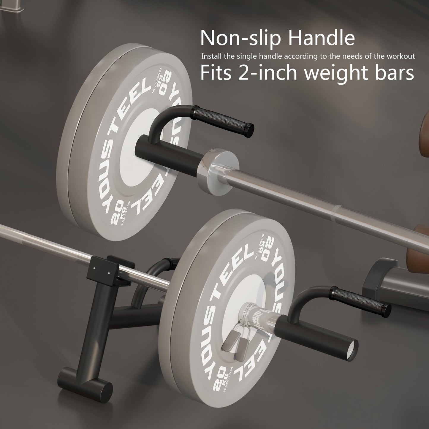 Tamisom Heavy Duty Landmine Handle Attachment Set T Bar Row Viking Press Attachment for Barbell Workouts Weightlifting Landmine Handle Fits 2-Inch Olympic Barbell Strengthen Back and Core Muscles
