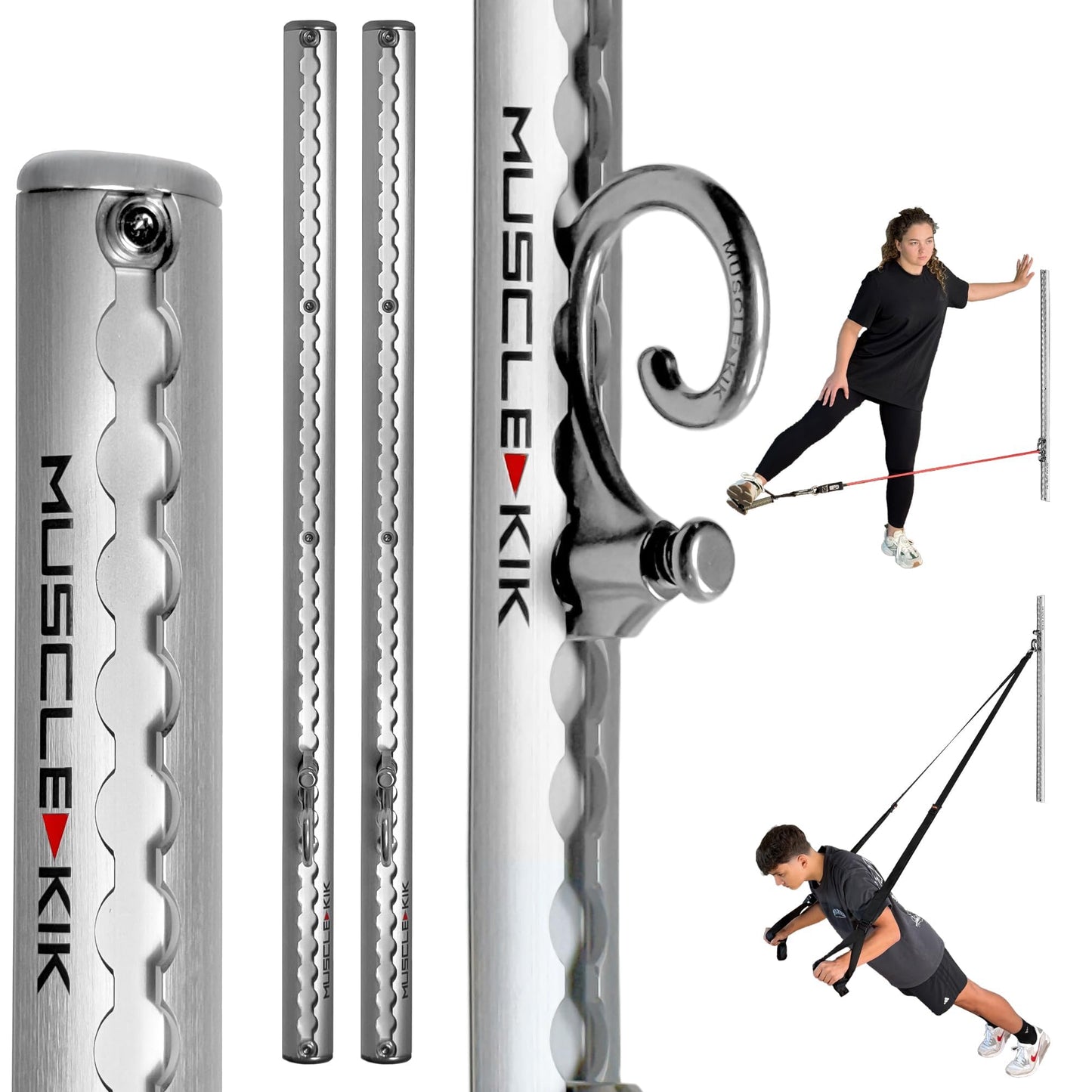 Aluminum Wall-Mounted Anchor Fitness System - Adjustable, Multi-Functional, Space Saving Home Gym Solution for Strength Training, Workout Goals | 100+ Exercises, Easy Installation, 300lbs Capacity