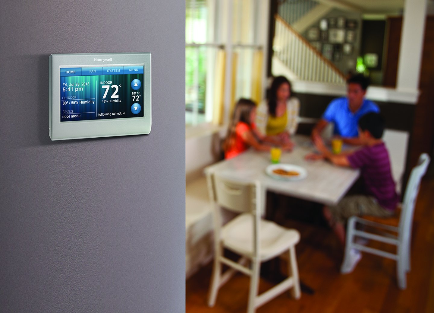 Honeywell RTH9580WF1005/W1 Smart Wi-Fi 7 Day Programmable Color Touch Thermostat, Works with Amazon Alexa