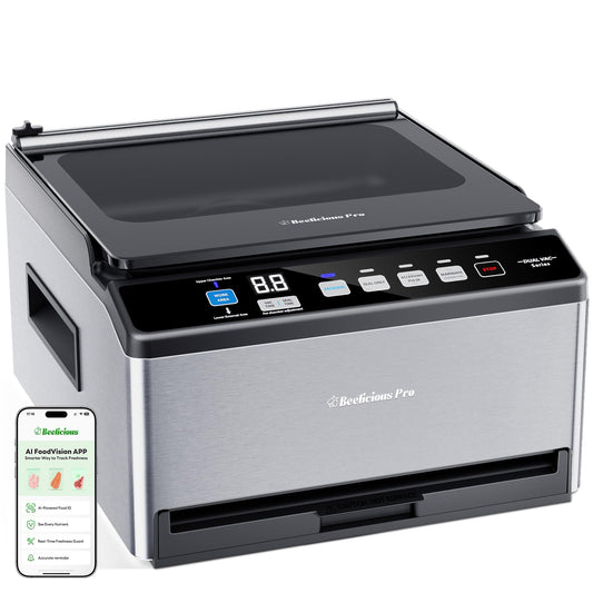 DualCore CVS101 Chamber Vacuum Sealer for Liquids & Sous Vide, 6L Dual Vacuum Zones & Extra-Wide Bag Clamp, 230W Dual-Core Dry Pump x4, Commercial-Grade Food Packaging Machine for Home Use
