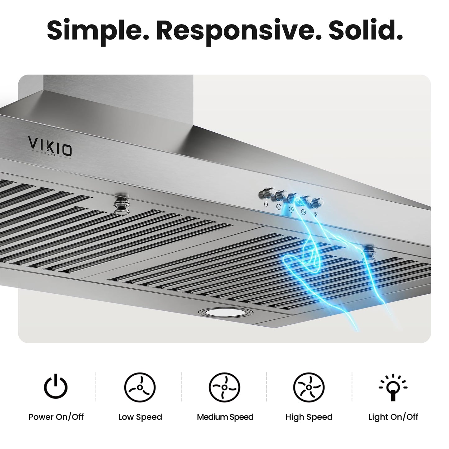 Range Hood 30 inch, 450 CFM Wall Mount Range Hood, Ducted/Ductless Convertible, with Stainless Baffle Filters, LED lights & Charcoal Filters