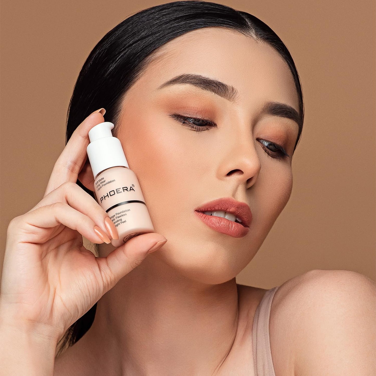 PHOERA Foundation, PHOERA Matte Liquid Foundation,PHOERA Makeup for Women, PHOERA Foundation Full Coverage Concealer, 30ml 24HR Matte Oil Control Concealer (102+103/ Nude+ Warm peach)