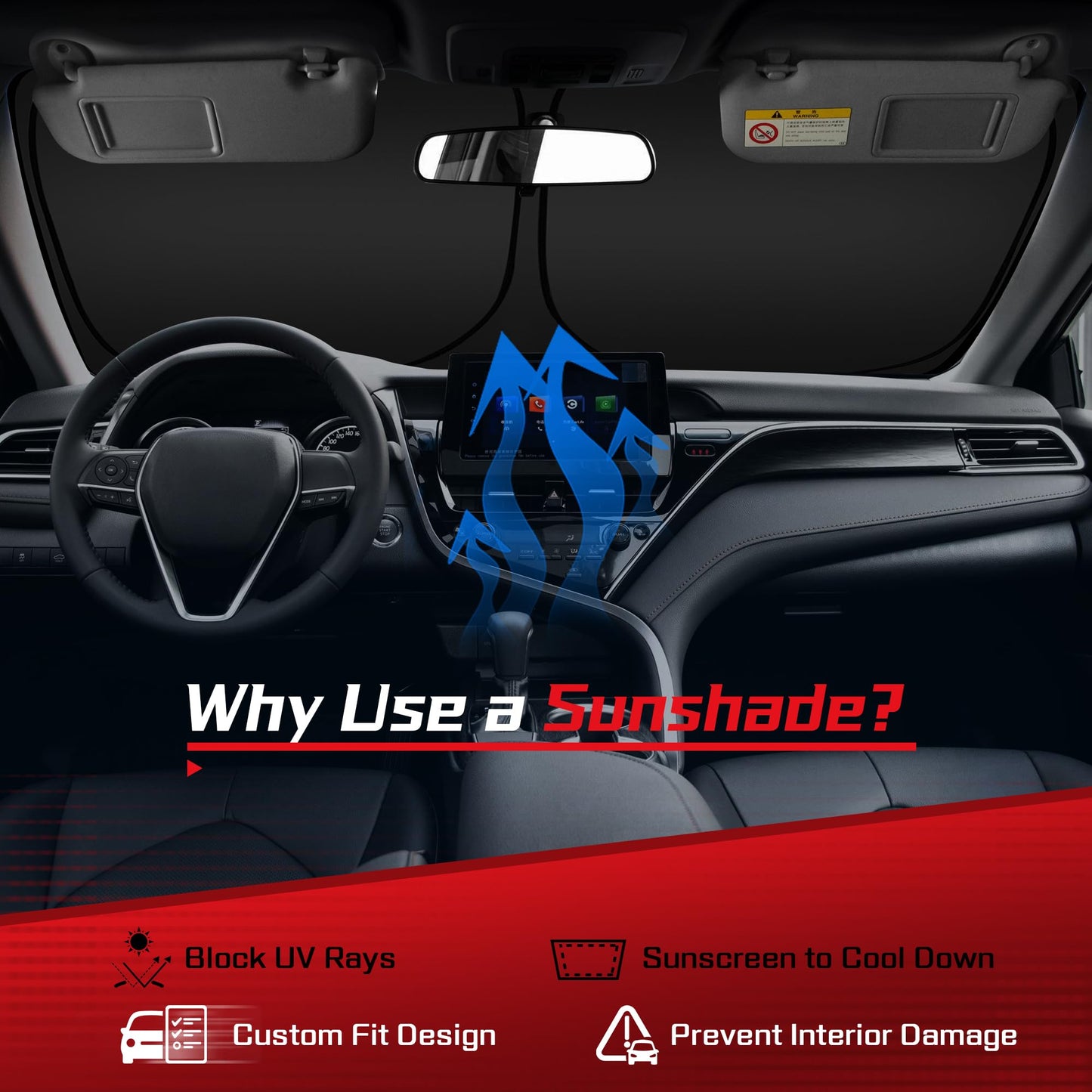 ARISMOTOR Windshield Sun Shade for Volkswagen Tiguan 2018-2025, Custom Fit Foldable Front Window Sunshade Sun Visor Protector, Block UV Rays Keep Your Car Cooler