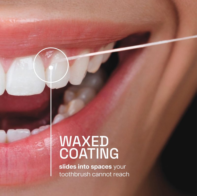 REACH Waxed Dental Floss, Mint, Plaque Remover for Teeth, Shred Resistant, Floss Slides Smoothly, Easy to Use, Waxed, Deep Cleaning Teeth, Oral Care, PFAS Free, for Adults & Kids, 6 Pack, 55 yd