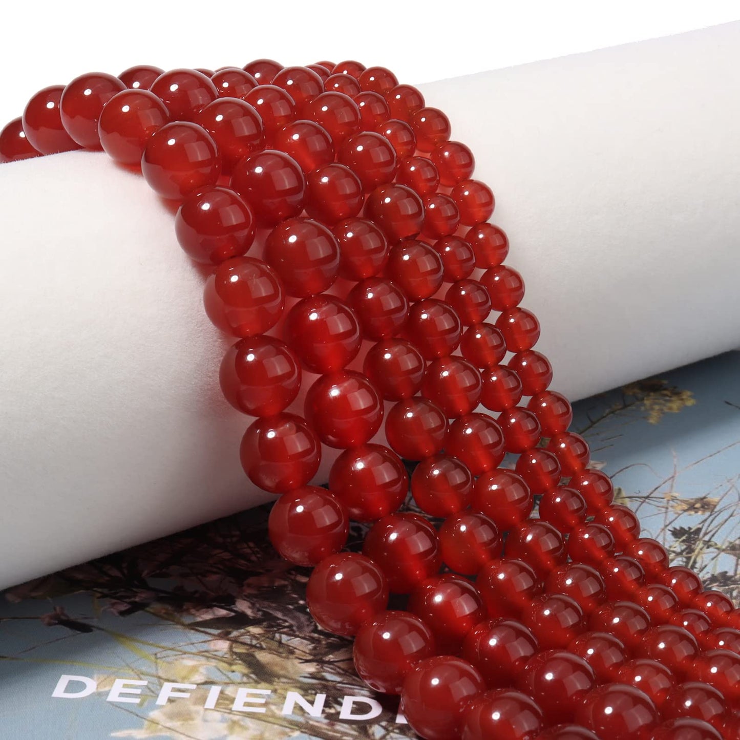 35pcs 10mm Natural Red Agate Gemstone Beads Energy Healing Crystal Round Loose Stone Beads for Jewelry Making, DIY Bracelets Necklaces
