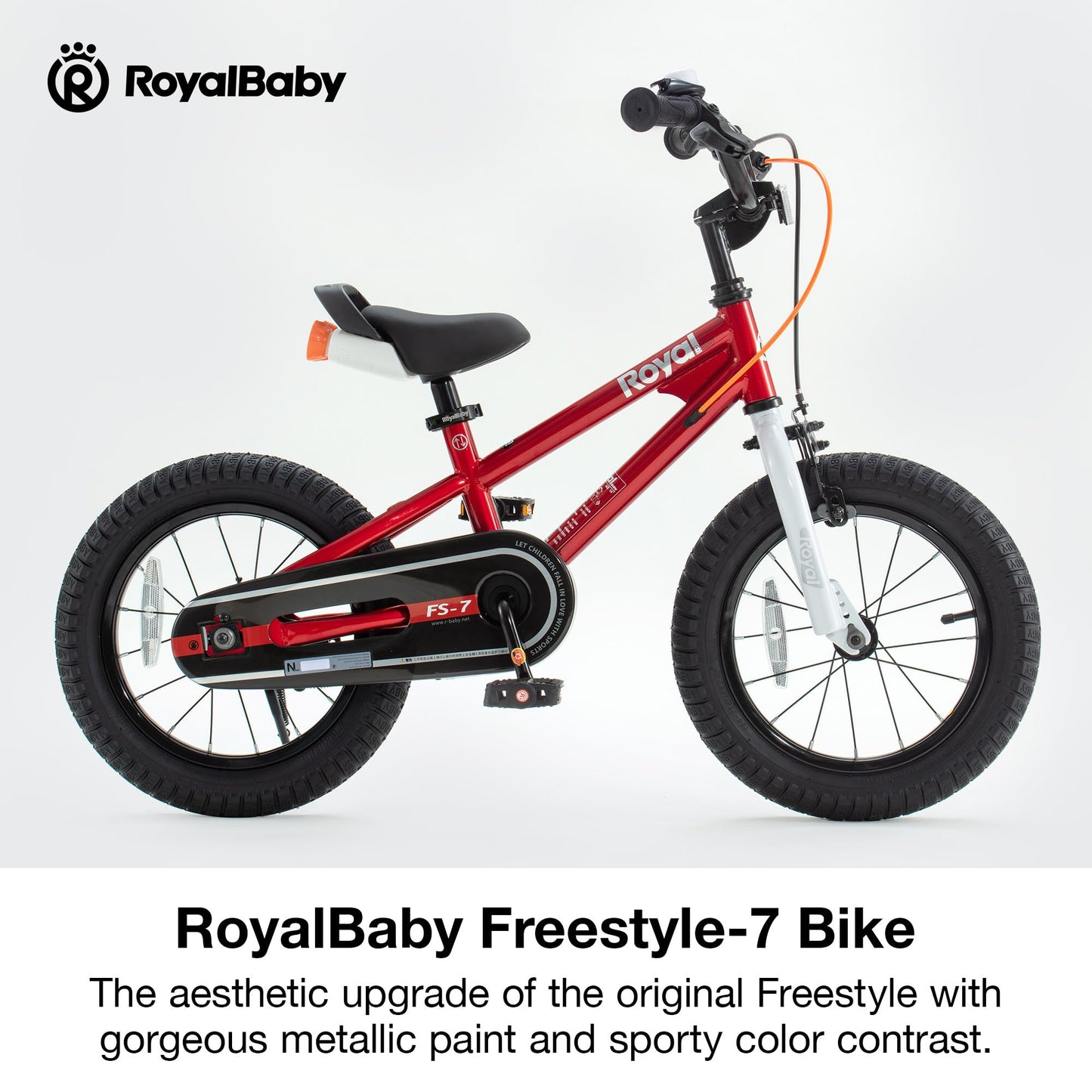RoyalBaby Freestyle-7 Toddlers Kids Bike 12 Inch Wheel Dual Handbrakes Bicycle Beginners Boys Girls Ages 3-4 Years, Red