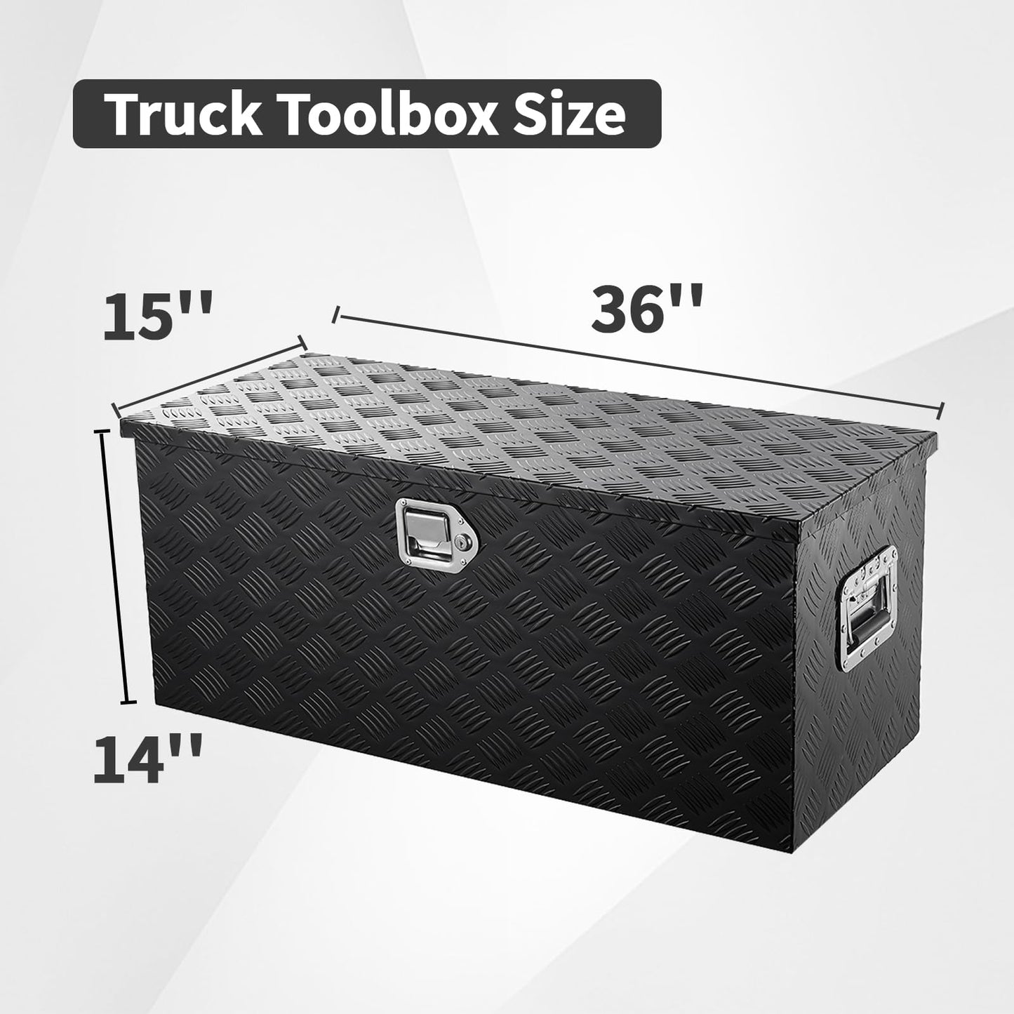 36 inch Truck Tool Box,Aluminum Truck Bed Tool Box w/Handled Lock and keys,Universal Fit for Pickup‌ Truck,Trailer,Vehicle,UTV,ATV-Black,36 X 15 X 14 inch