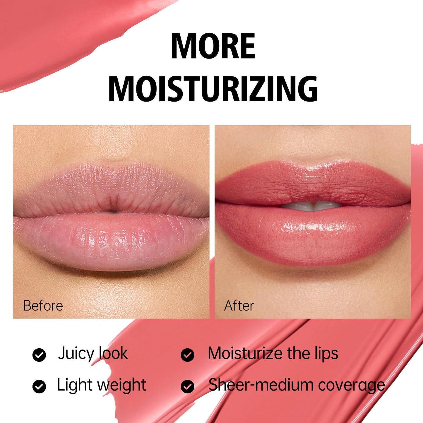 MAKI YIKA Moisture Pink Lipstick for Women Hydrate Tinted Lip Balm for Mother's Day Dry Cracked Lips Sheer Lipstick Lip Tinted Glossy Finish,MA058 Nude Pink