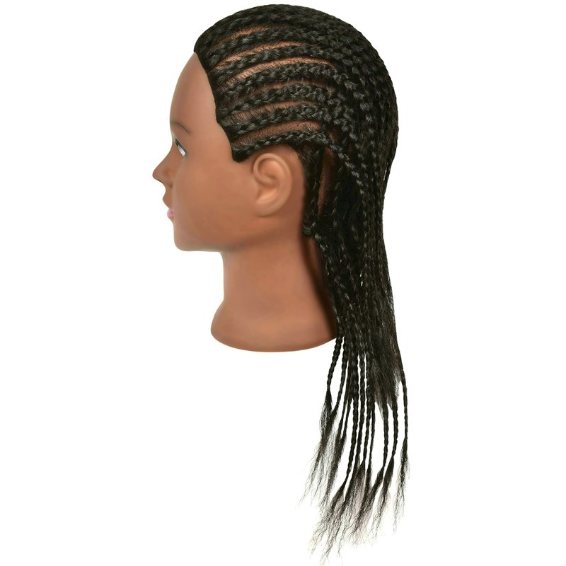 QACIEH Real 100% Human Hair Mannequin Head for Hairdresser Practice Styling Braiding Manikin Cosmetology Doll Training Head with Stand