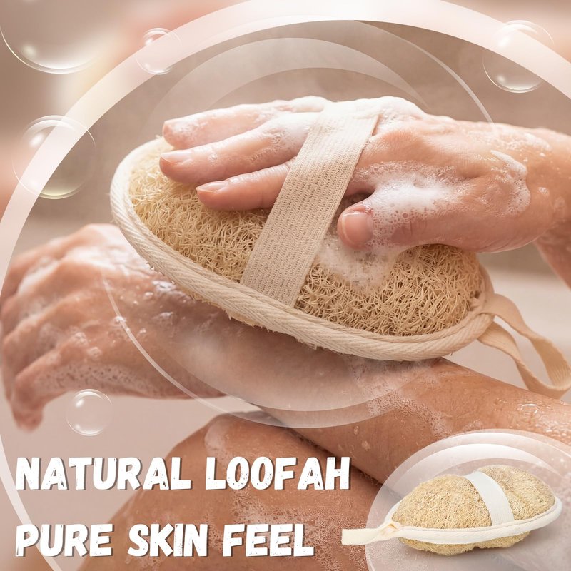 Mifoci 6 Pack Natural Exfoliating Loofah Double-Sided Pad Body Scrubber Bath Shower Loofah 100% Plant-Based Shower Luffa Sponge Pad Close to Skin for Women Men Spa Face Body Bath