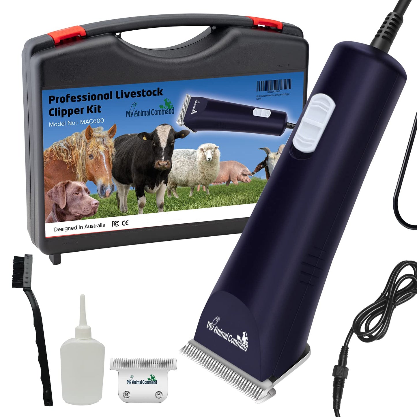 Professional Livestock Clippers for Grooming , Lightweight, Powerful Due to Our Innovative Brushless Motor, Thick Coats Trimmer for Sheep, Horses, Pigs, Farm Animals and Large and XL Dogs (Rescued)