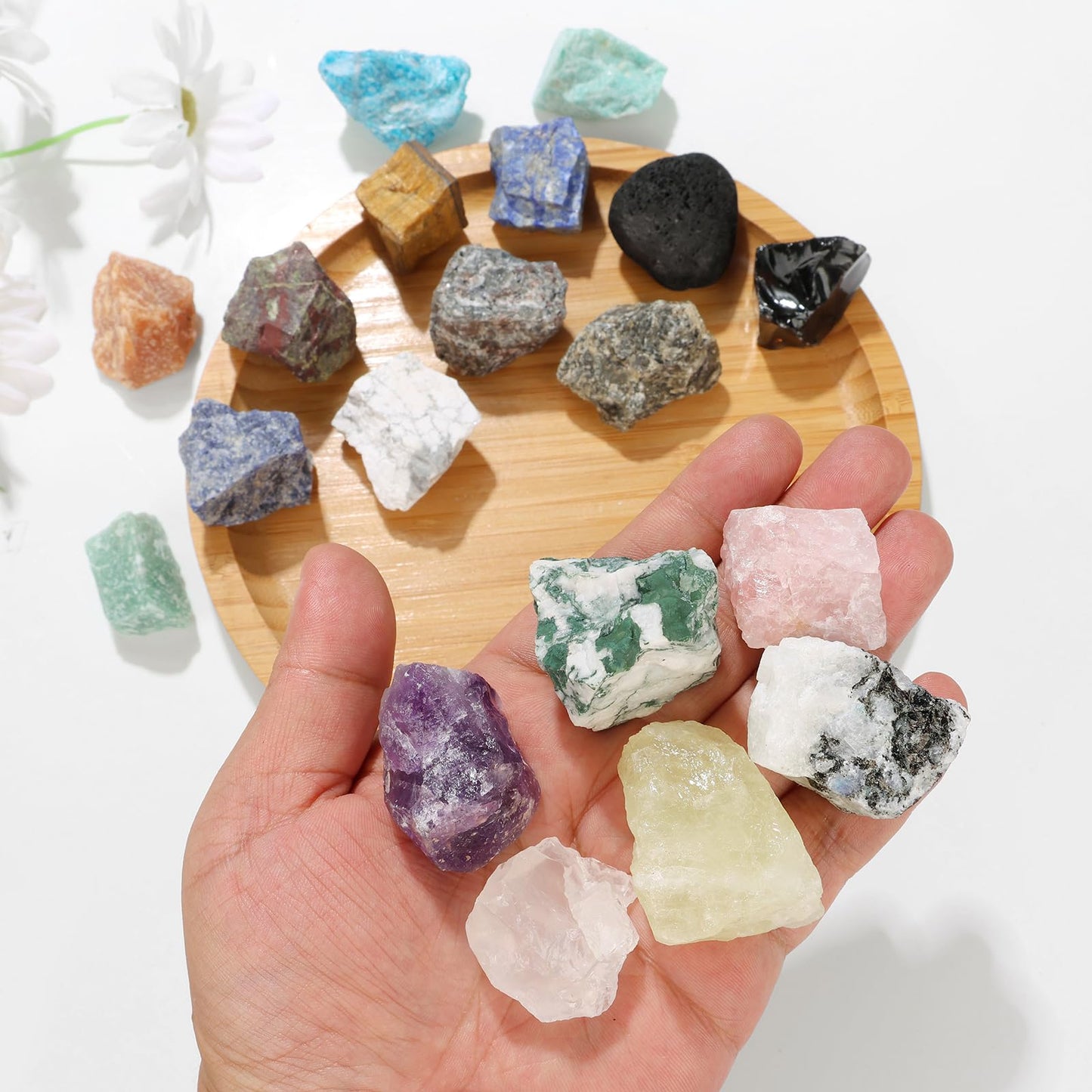 GolbalJew Clear Quartz Natural Raw Crystals 2PCS Healing Crystal Stones 1.2-2.0” Reiki Healing Stone for Meditation Chakra Balance Home Decor