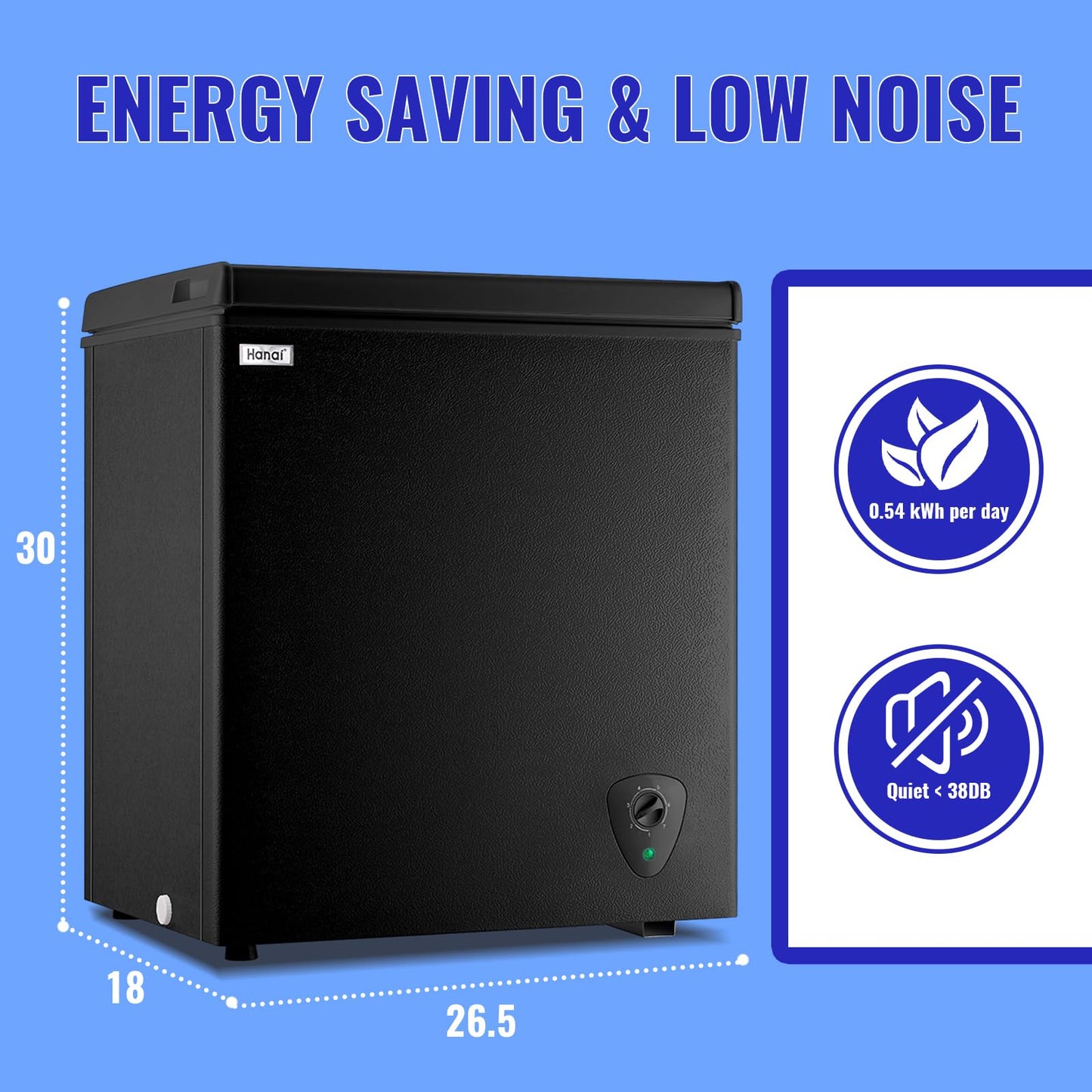 WANAI Chest Freezer Large Compact Deep Freezers Fast Freezing Freezers for Home Office Dorm, Apartment Size Freezr with Removable Basket, Wheels & Adjustable Feet, 7 Temp from -12℉ to 50℉, White