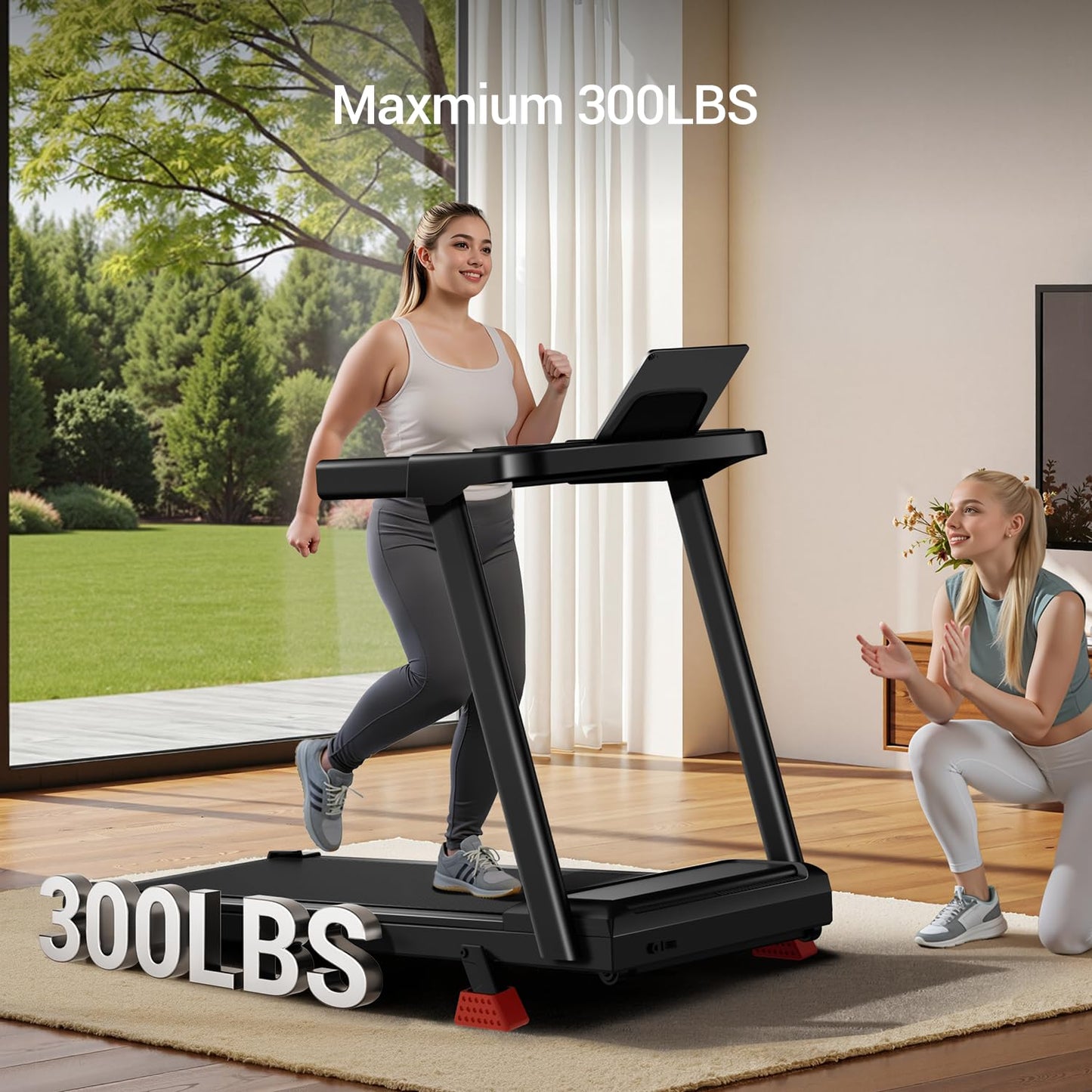 LONTEK 3-in-1 Foldable Treadmill with 15% Incline, Portable Treadmills for Home and Office, Folding Treadmill with Handles, 3.0HP Quiet Walking Pad with Three Screen Display, 300Lbs Capacity