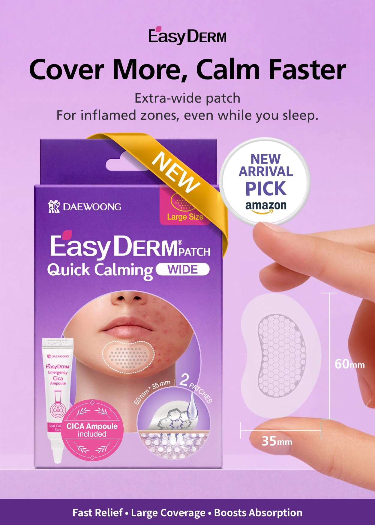 DWEasyDerm EasyDerm Quick Calming Magnesium Patches WIDE and Quick Calming Magnesium Patches, Summer & Travel Essentials