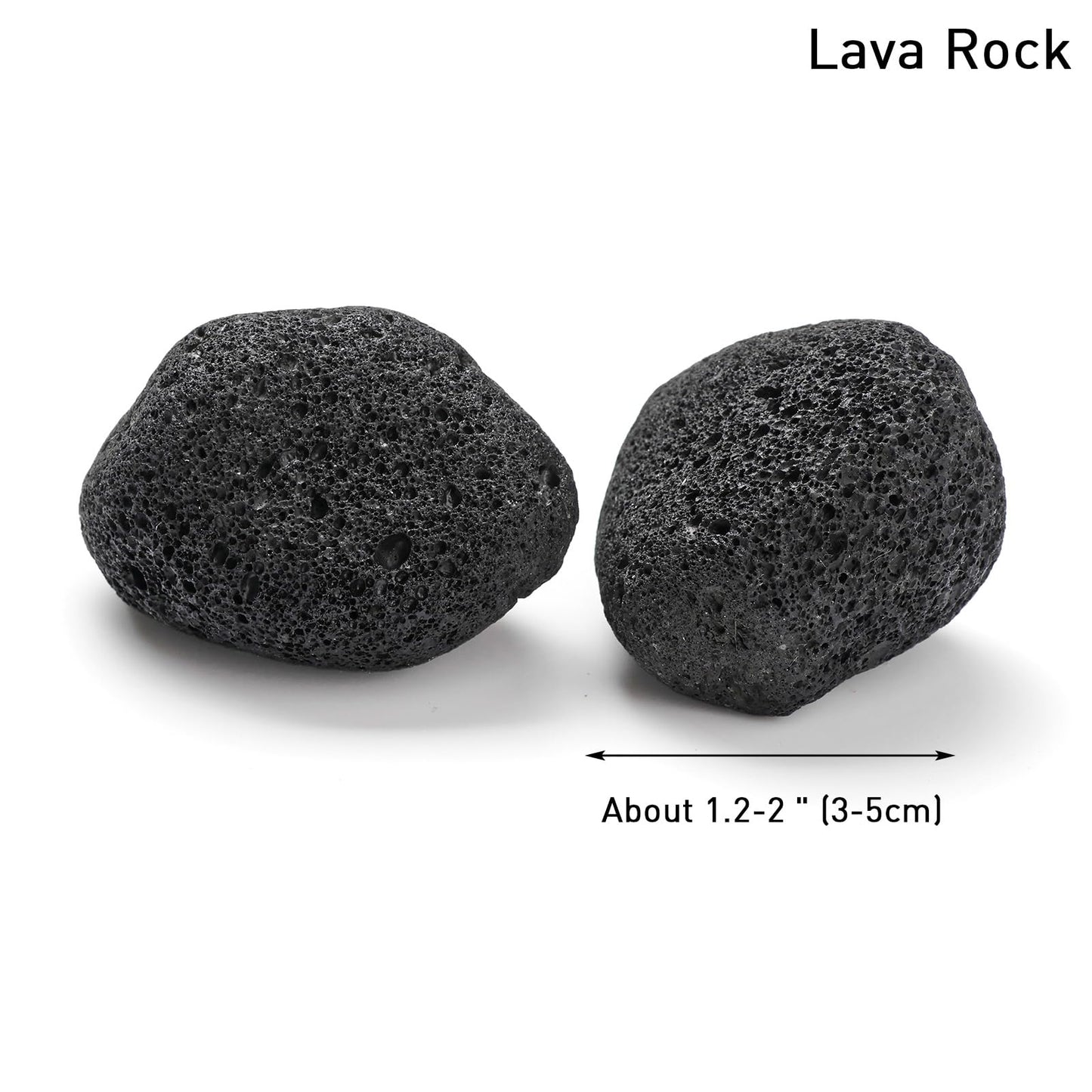 GolbalJew Lava Rock Natural Raw Crystals 2PCS Healing Crystal Stones 1.2-2.0” Reiki Healing Gemstones for Meditation Chakra Balance Home Decor