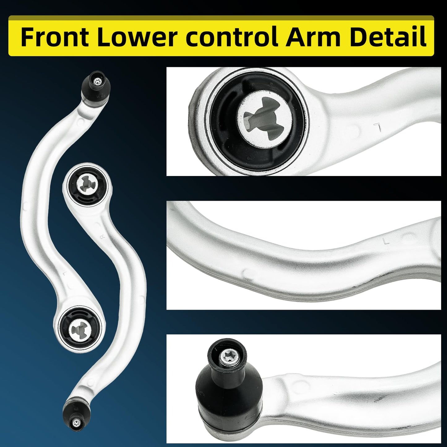 Front Lower Control Arm Fits for Tesla Model 3 2017-2021,Replacement for 104434100D 104435100C 104435400A 4Pcs with Ball Joint