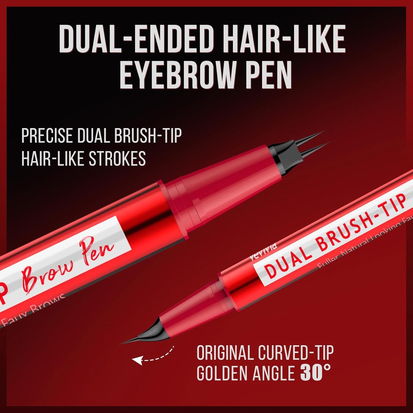Vevivia Eyebrow Pencils for Women - Eyebrow Pen with Dual-Brush-Tip & Curved Tip for Natural Fuller-Looking Brows, Precise Hair-Like Strokes for All Brow Types, Last All-Day Brow Makeup, Blonde