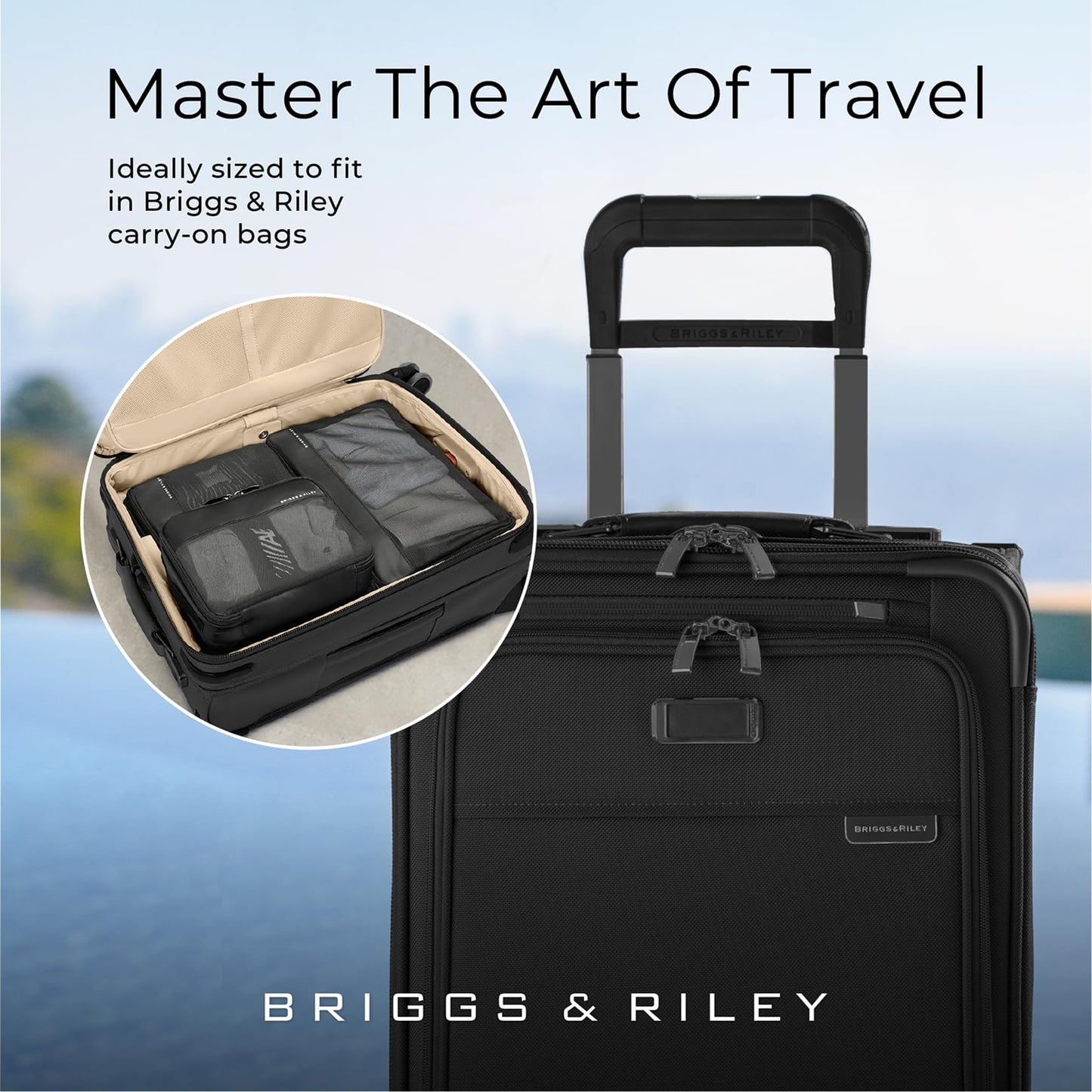 Briggs & Riley Carry On Compression Packing Cube Set - Bag Organizer for Suitcase & Luggage, For Women & Men, Pack Accessories for Vacation - Travel Must Haves, 3-Piece, Navy