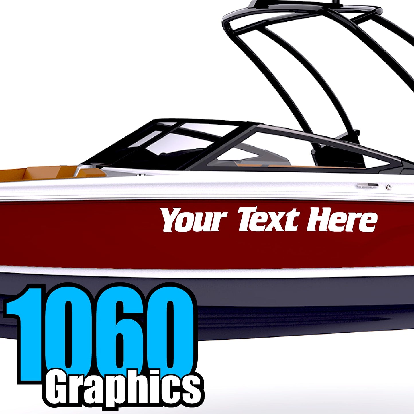 Custom Boat Numbers & Letters (Two Decals) Marine Vinyl Lettering Stickers