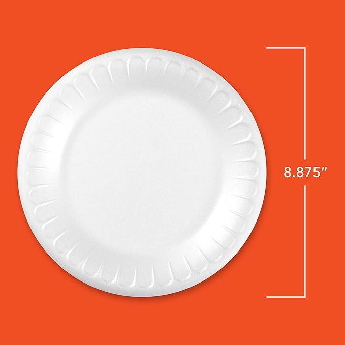 Hefty Everyday 9 Inch Foam Plates, White, 45 Count (Pack of 1)